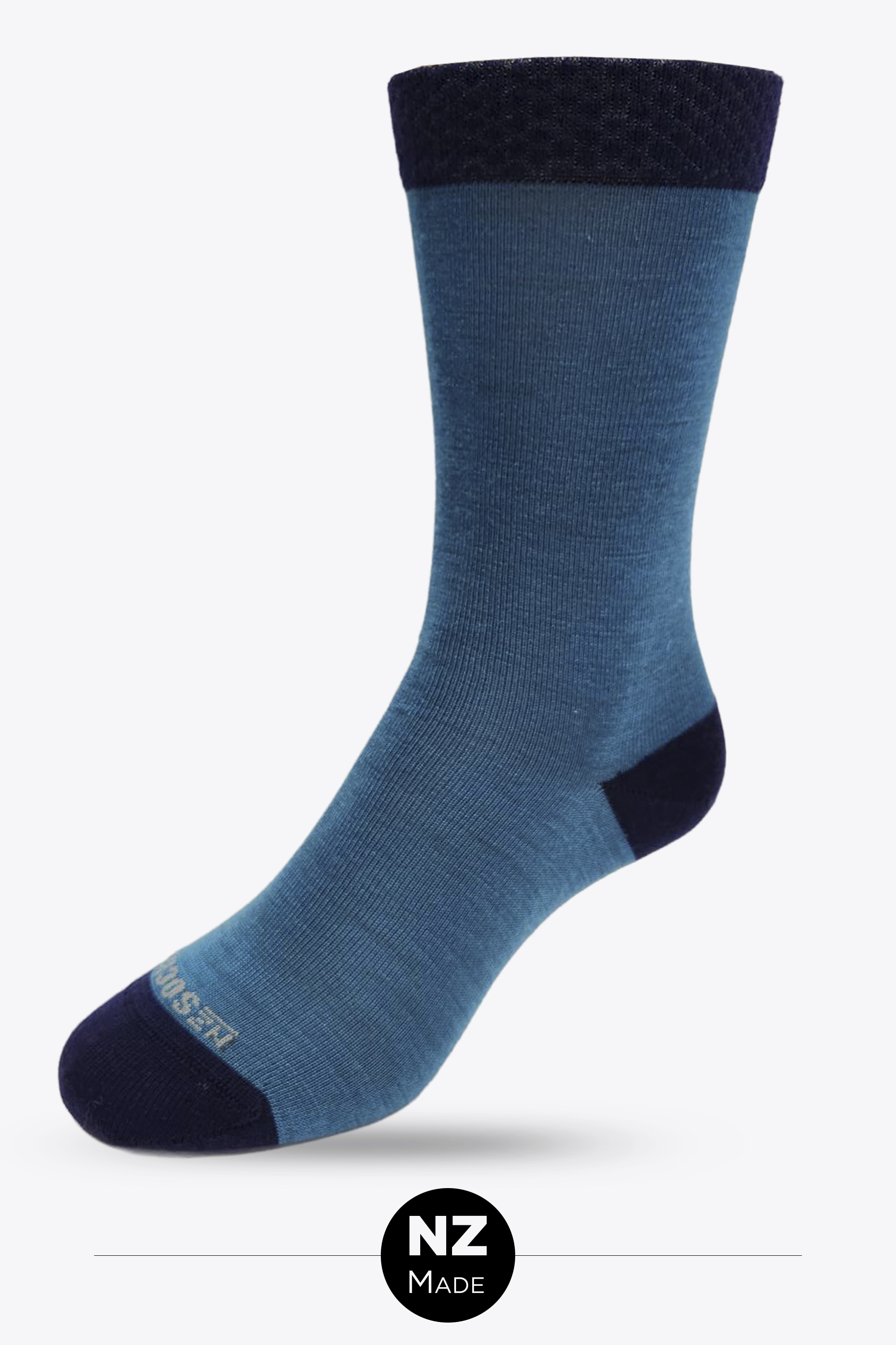 Merino Colour Out Heel & Toe - fjord blue